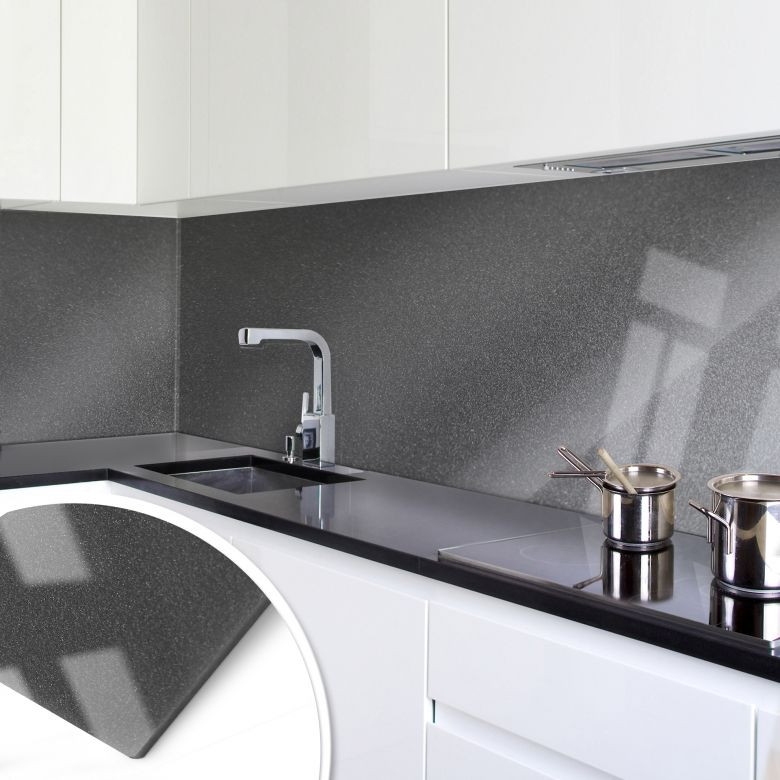 Küchenrückwand Acryl
 Küchenrückwand Acrylglas Perleffekt Grau