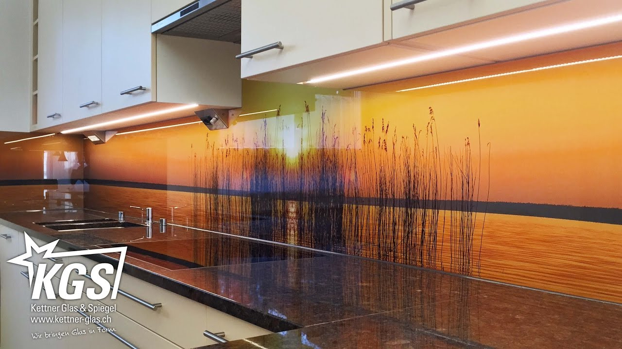 Küchenrückwand Glas
 Glas Küchenrückwand mit Sonnenuntergang Motiv