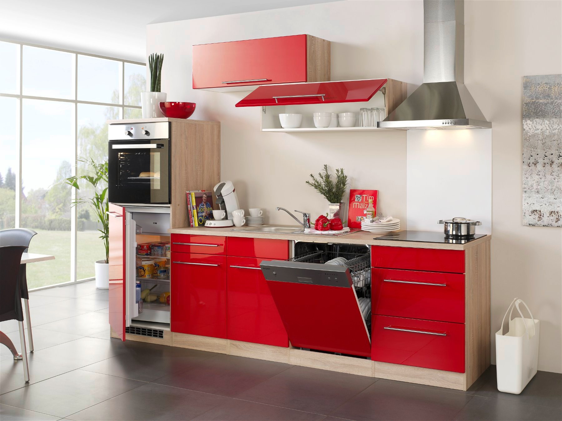 Küchenzeile Mit E Geräten Günstig
 Küchenzeile HUSUM Küche mit E Geräten Breite 280 cm