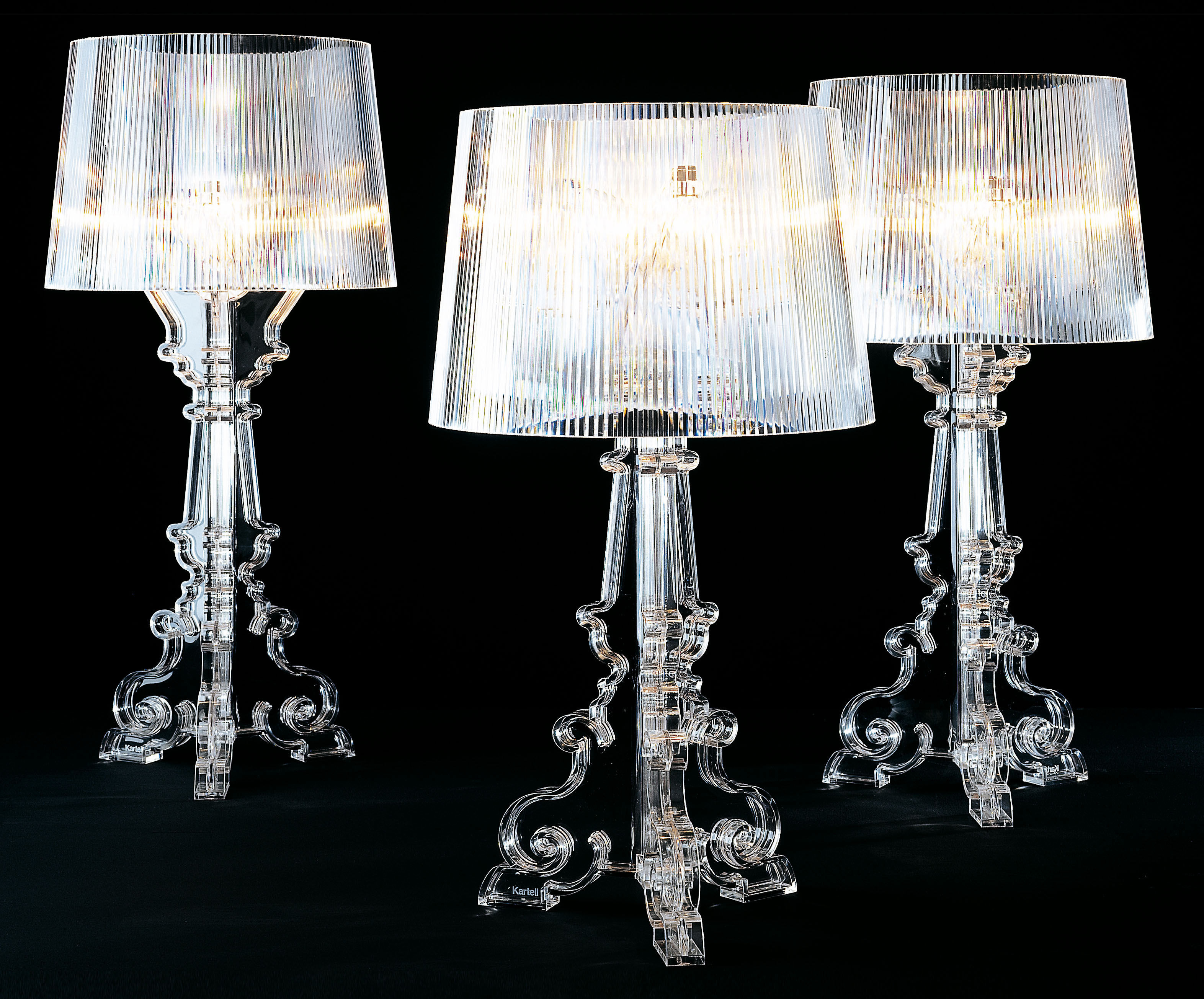 Lampe De
 Lampe de table Bourgie H 68 à 78 cm Cristal Kartell