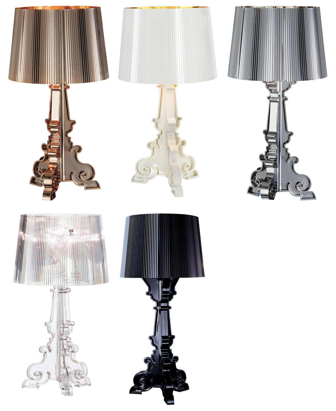Lampe De
 Lampe de table Bourgie H 68 à 78 cm Cristal Kartell