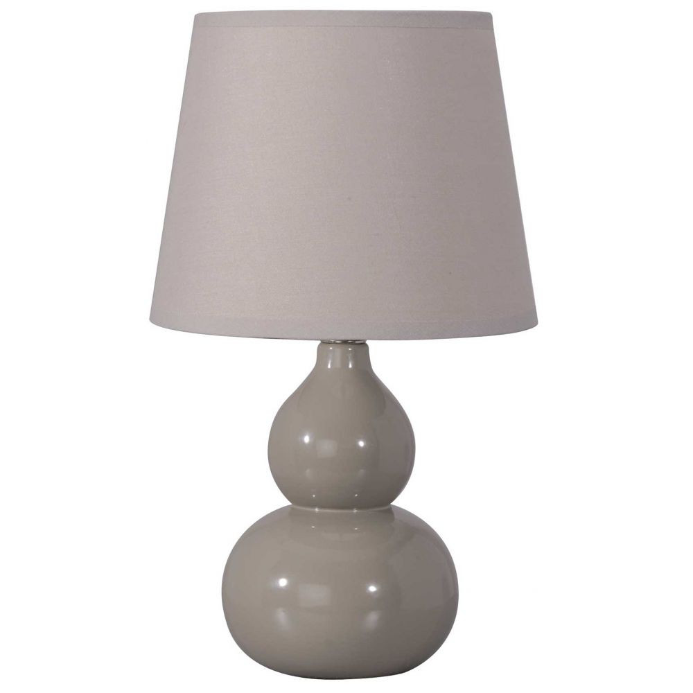 Lampe De
 Lampe pas cher couleur taupe en céramique et abat jour coton