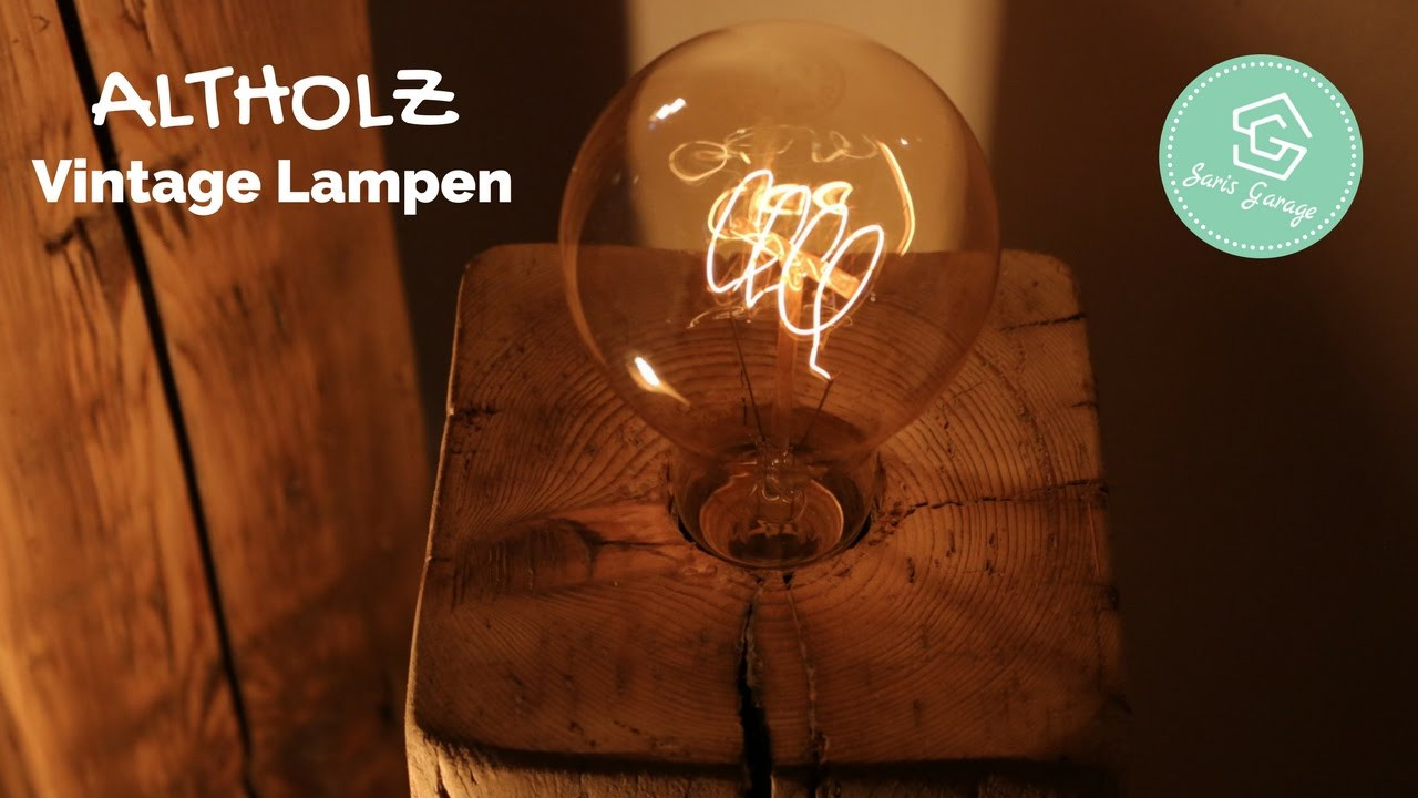 Lampe Holzbalken
 Vintage Lampen aus Holzbalken Upcycling