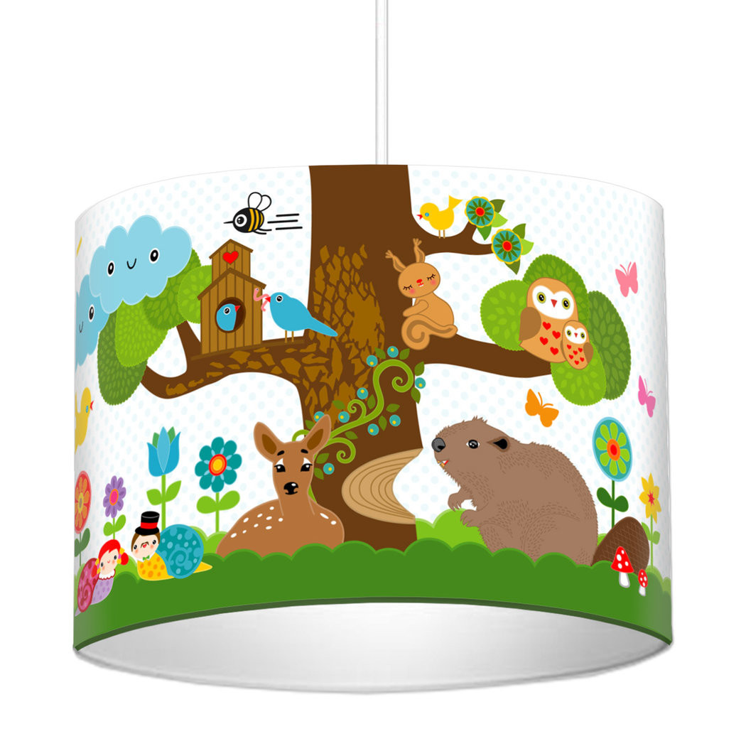 Lampe Kinderzimmer
 Lampe Kinderzimmer fröhliche Waldtiere Reh & Eule