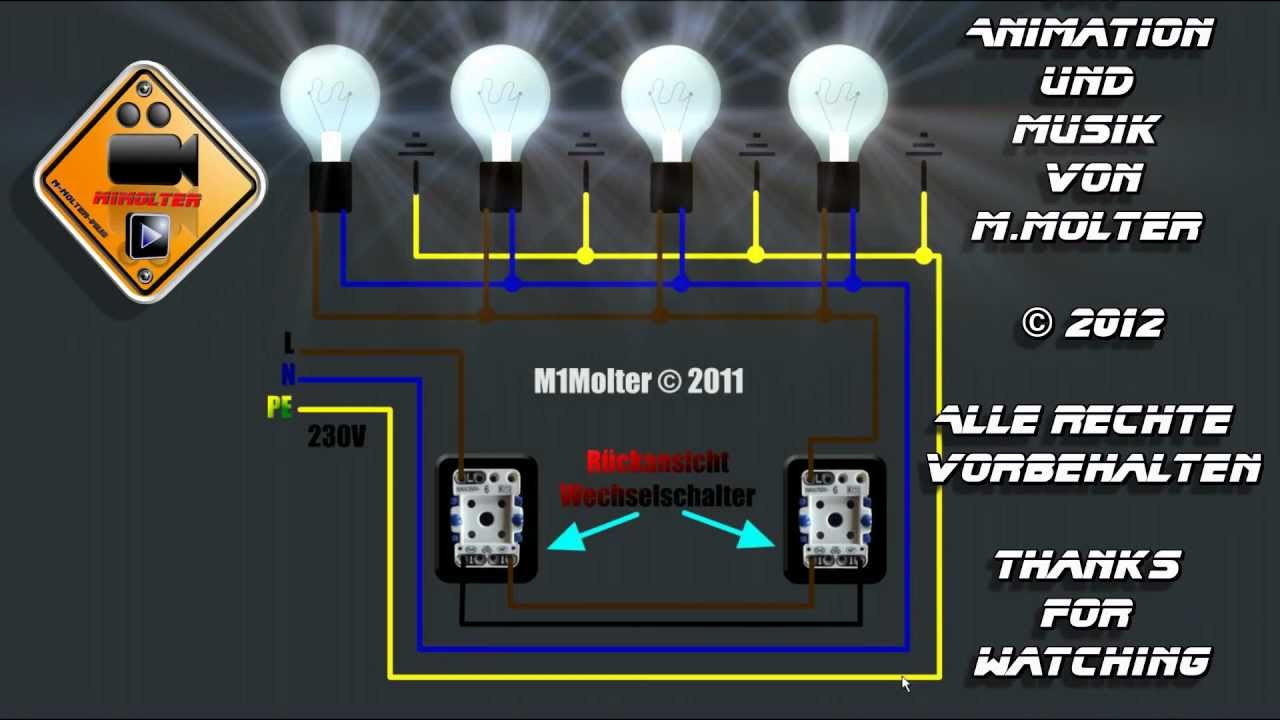 Lampen Anschließen
 Zwei Lichtschalter und Vier Lampen Anschließen am