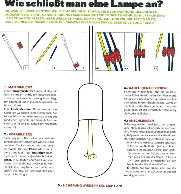 Lampen Anschließen
 Lampen Verkabeln