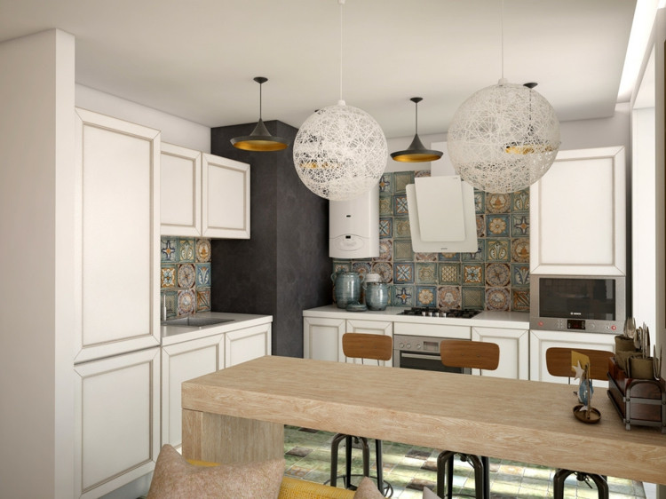 Lampen Für Küche
 Wandgestaltung der Küche mit Fliesen Tapete & Wandfarbe