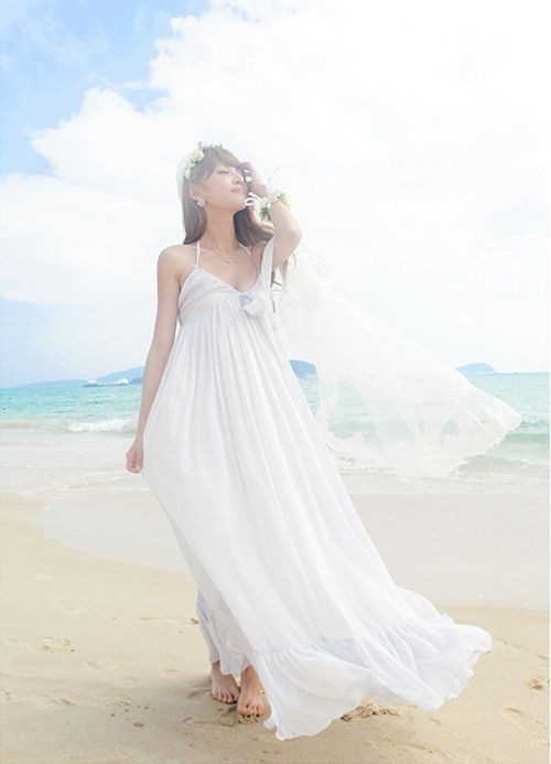 Lange Kleider Für Hochzeit
 weiß lang Sommerkleid maxikleid MX013 Abendkleider für