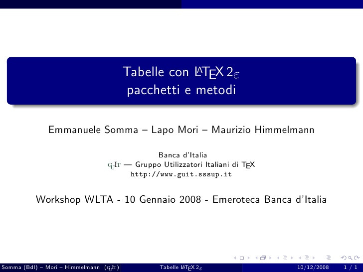 Latex Tabelle
 Latex Tabelle pacchetti e metodi