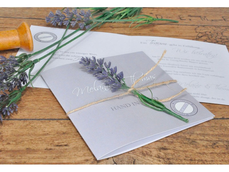 Lavendel Hochzeit
 Einladungskarte Hochzeit "Lavendel" fliederfarben