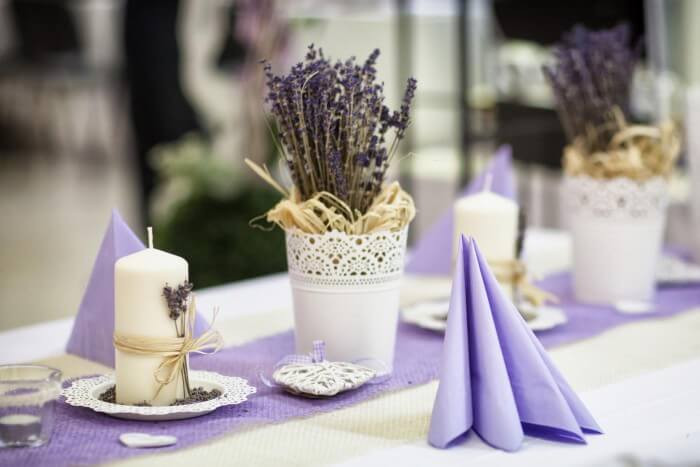 Lavendel Hochzeit
 Tischdeko Lavendel