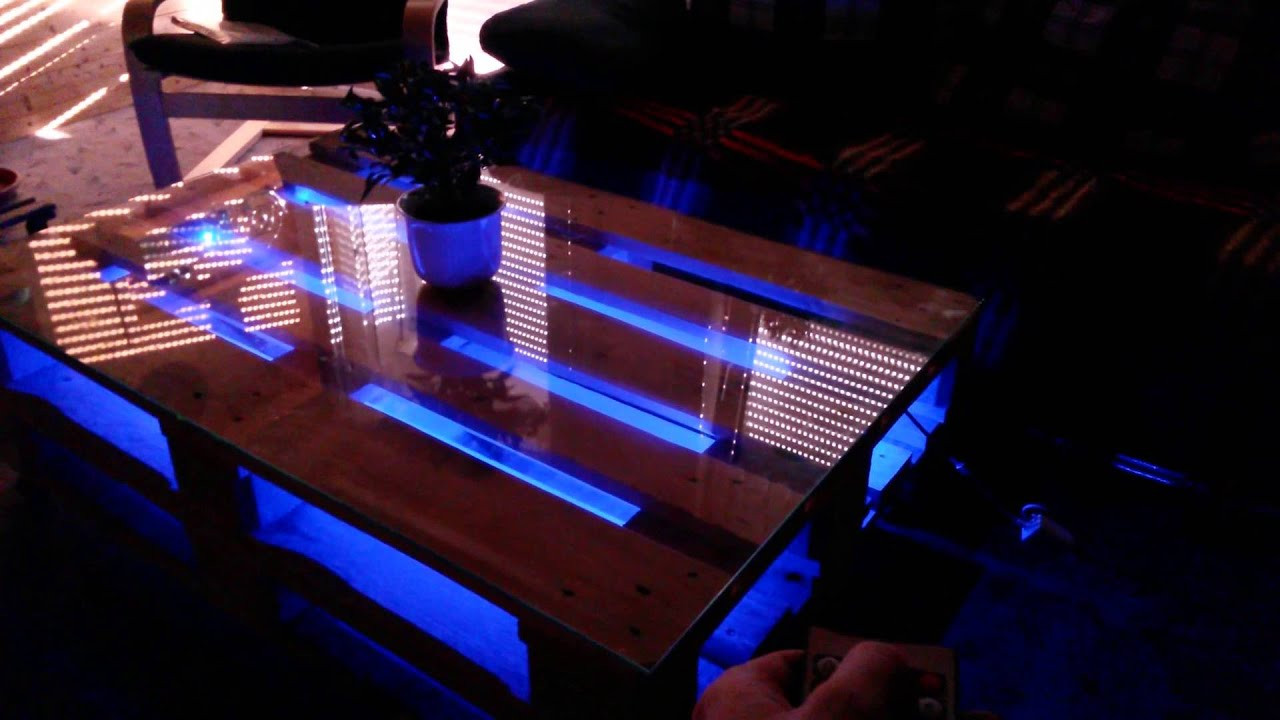 Led Tisch
 DIY Europaletten Tisch mit LED Beleuchtung