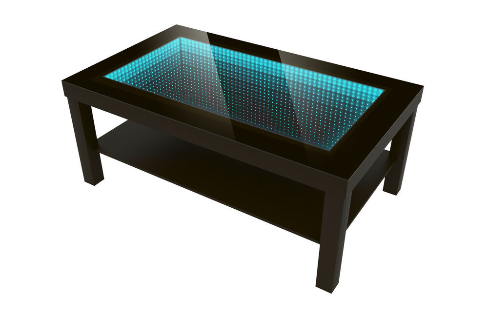 Led Tisch
 Modern Couchtisch Glastisch Beistelltisch TIEFENEFFEKT