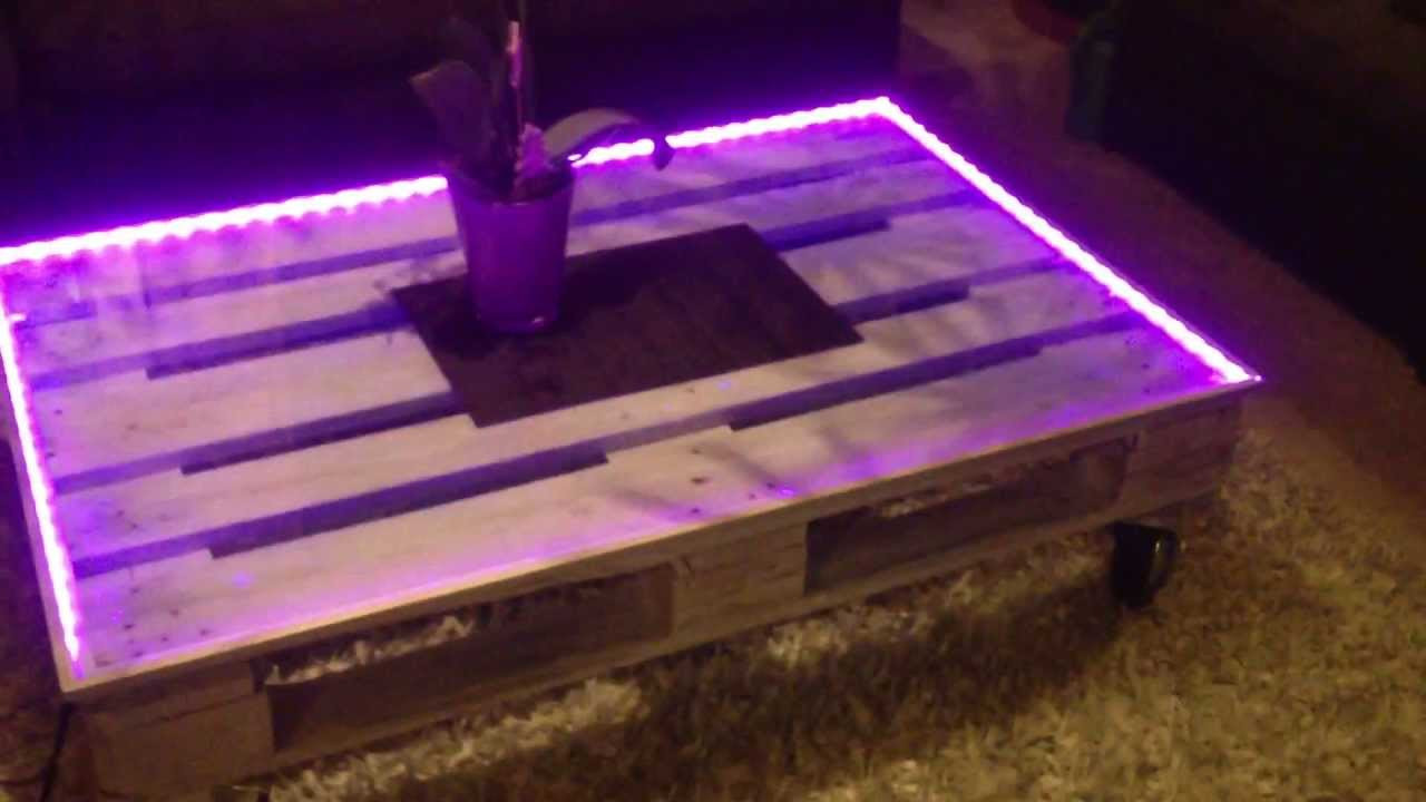 Led Tisch
 Couchtisch Palettentisch Designer Tisch leuchtet mittels