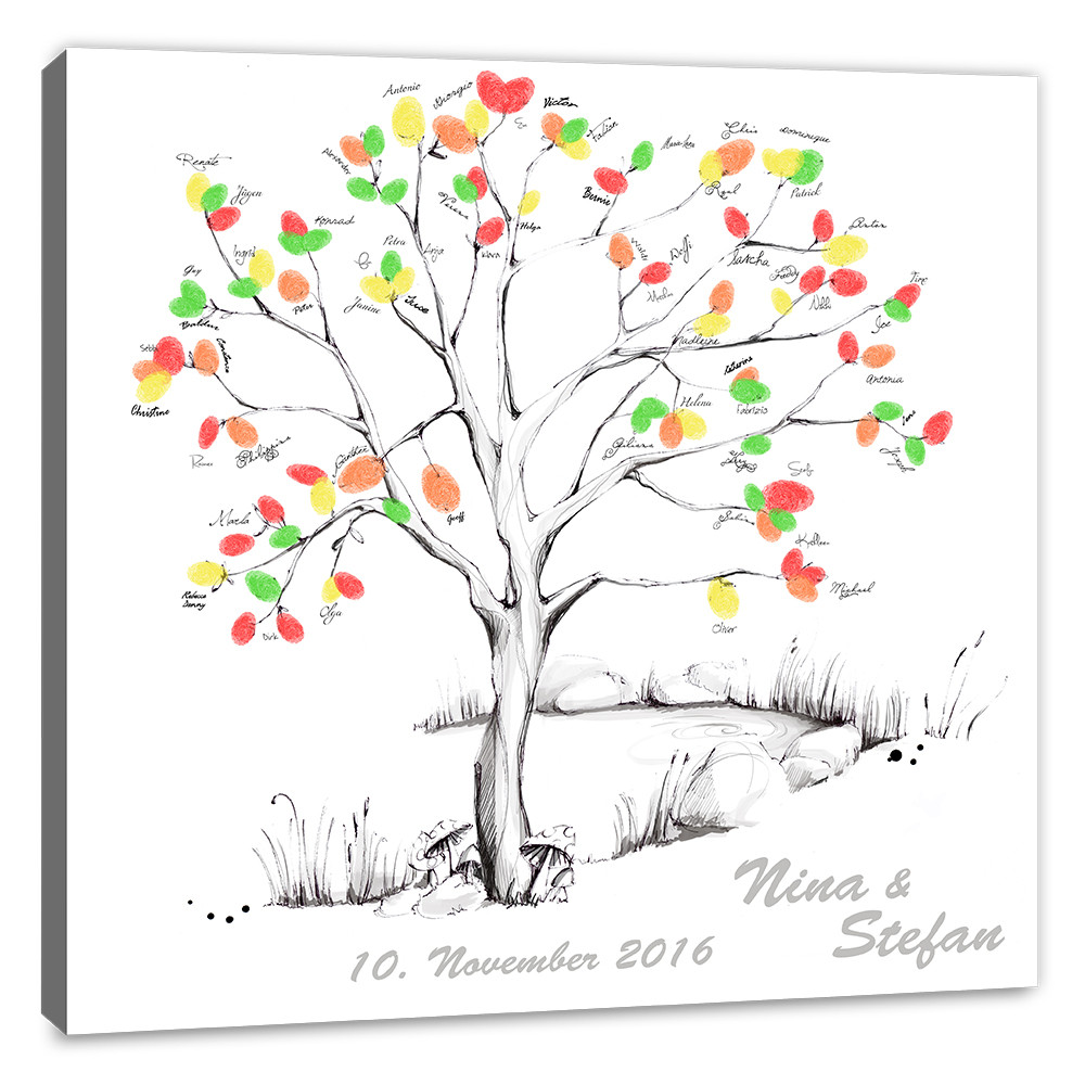 Leinwand Fingerabdruck Hochzeit
 ♥wedding tree leinwand♥