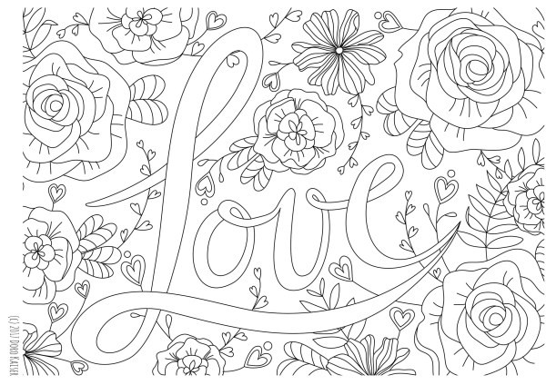 Liebe Ausmalbilder
 Gratis Ausmalbild im Februar Coloring Page Liebe zum