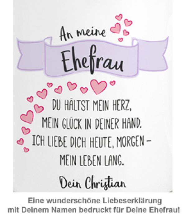 Liebesgedicht Hochzeit
 Personalisierte Herz Henkeltasse Liebesgedicht Ehefrau