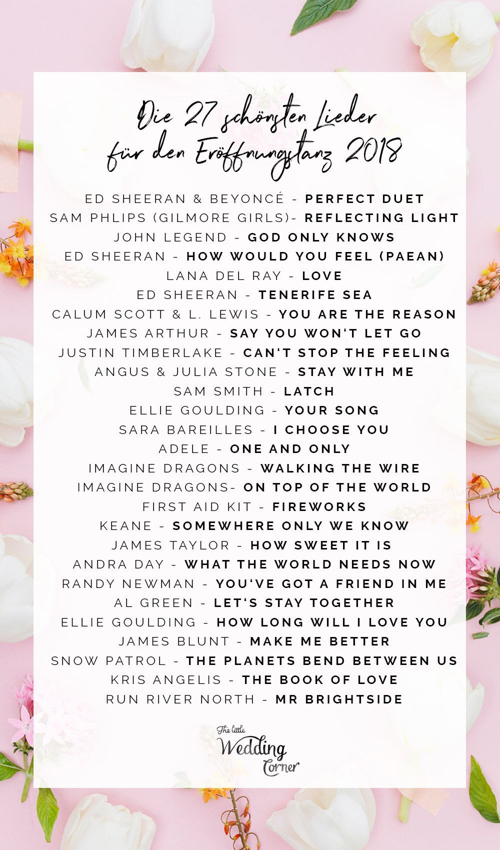 Lieder Hochzeit Party
 Die schönsten Hochzeitslieder für den Eröffnungstanz