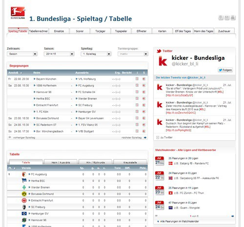 Live Tabelle
 Bundesliga Live Tabelle Die besten Webseiten CHIP