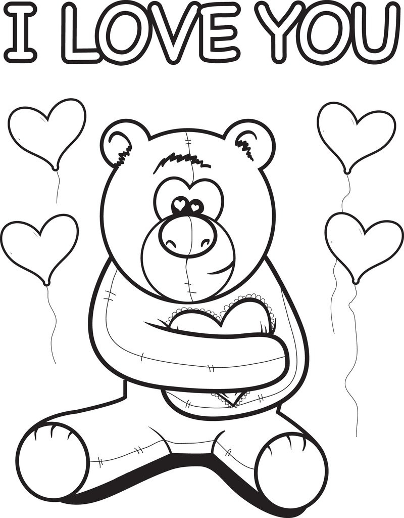 Love Ausmalbilder
 Free Printable I Love You Teddy Bear Coloring Page for