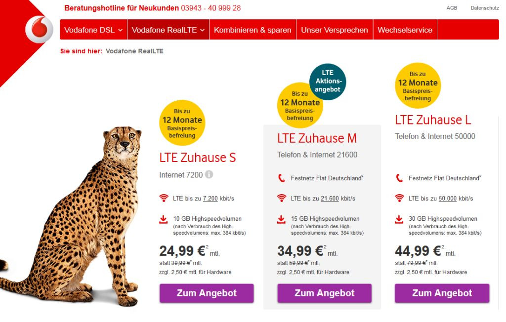 Lte Zuhause
 Klagen gegen Vodafone wegen LTE Zuhause und Sky für