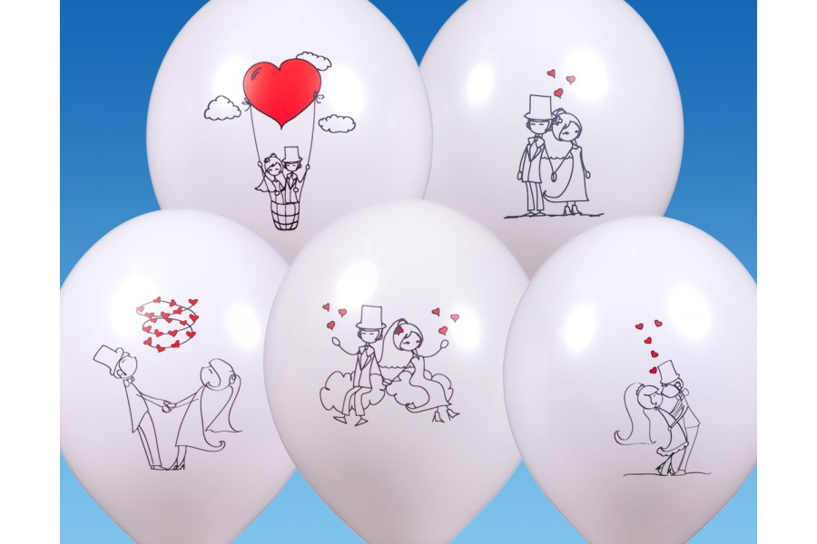 Luftballons Für Hochzeit
 Die Ballondrucker Dekoset "Brautpaar 1" 25 Stück rot