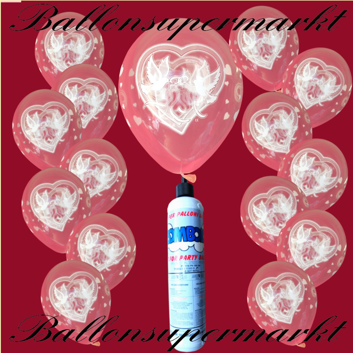 Luftballons Zur Hochzeit
 Luftballons Helium Set Miniflasche Latex Luftballons mit