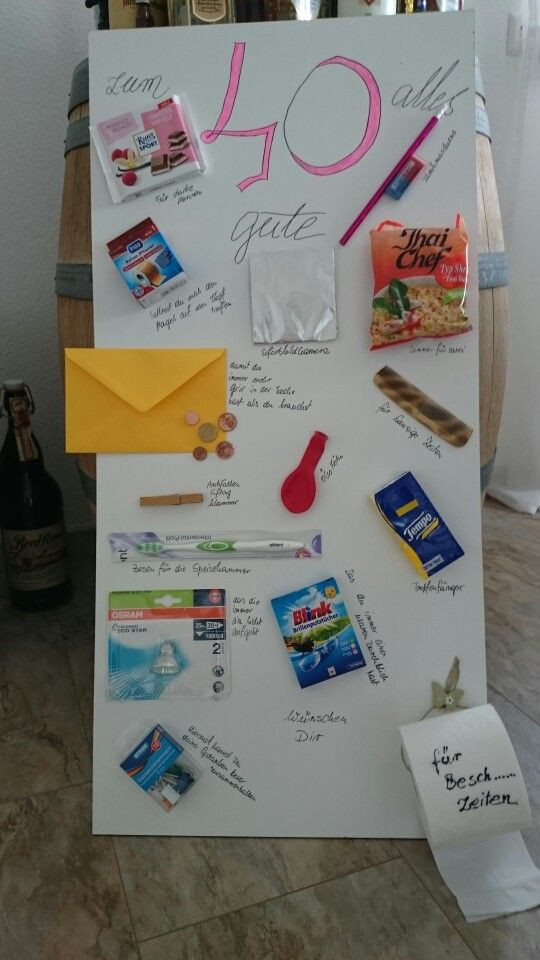 Lustige Geschenke Zum 50. Geburtstag
 Geburtstagsgeschenk zum 40