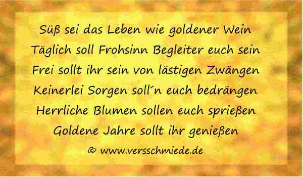 Lustige Sprüche Goldene Hochzeit
 Goldene Hochzeit Glückwünsche Sprüche Reden VerseSchmiede