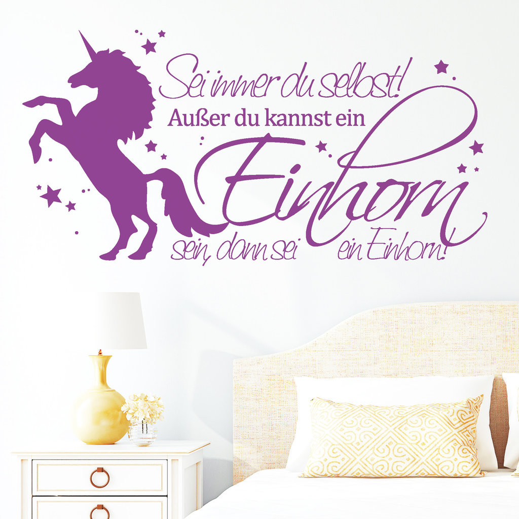 Lustiger Spruch Hochzeit
 Lustiger Spruch mit Einhorn "Sei immer du selbst