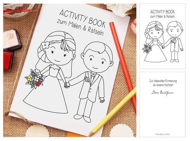 Malbuch Hochzeit
 Activity Book Wedding Hochzeit Malbuch Kinder vintage