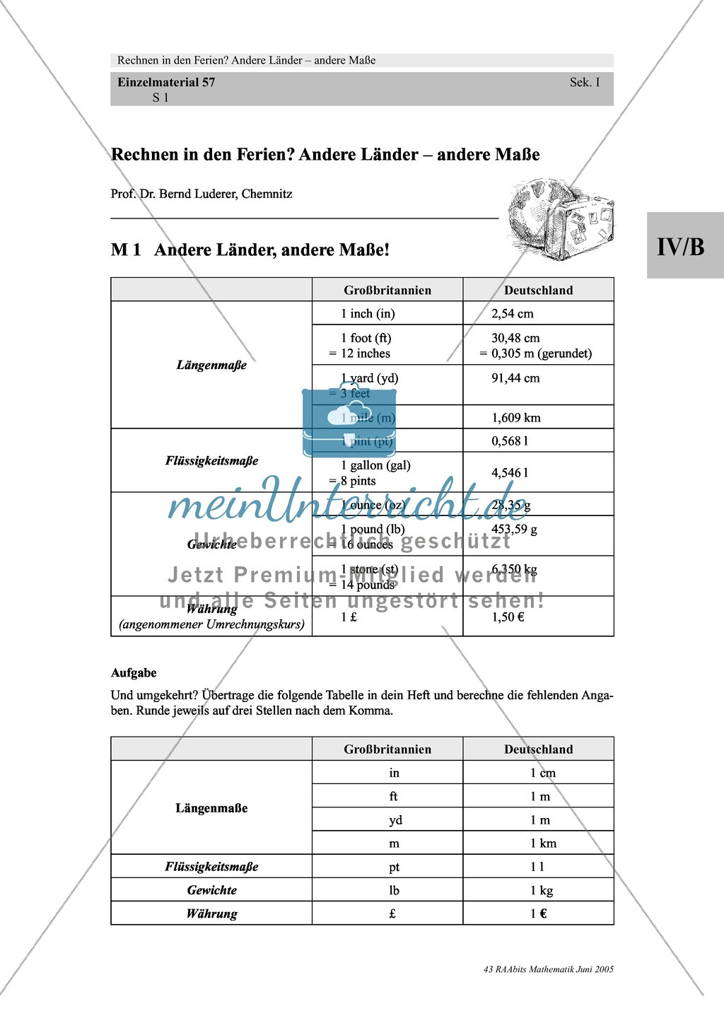 Maßeinheiten Tabelle
 Maßeinheiten Tabelle zur Umrechnung nichtmetrischer Maße