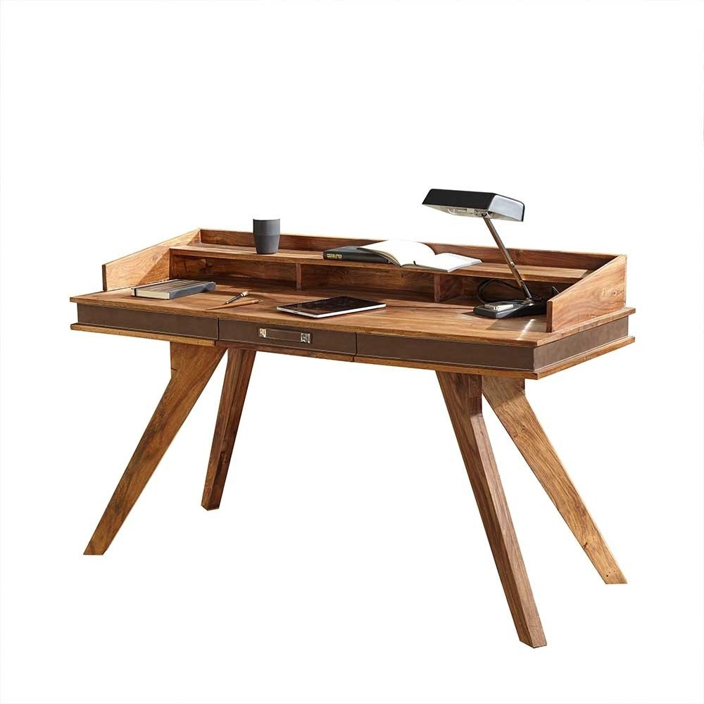Massivholz Schreibtisch
 150x60 Massivholz Schreibtisch mit Aufsatz & Schublade