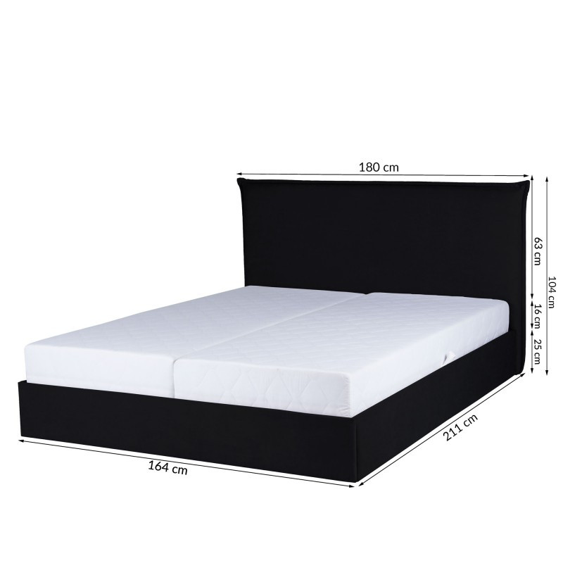Matratzen 160x200
 Bett Lectus 160x200 mit Matratzen und Bettkästen schwarz