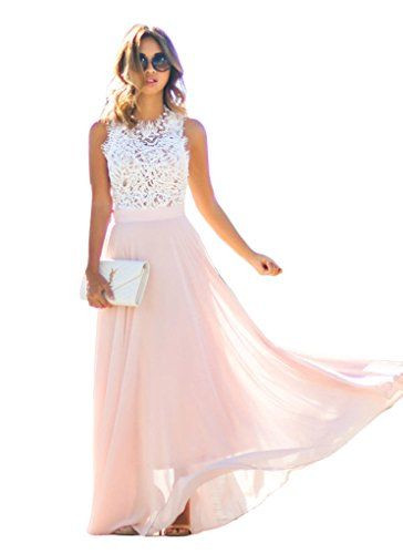 Maxi Kleider Für Hochzeit
 Damen Elegant Edel Maxikleider Ärmellos Ballkleid