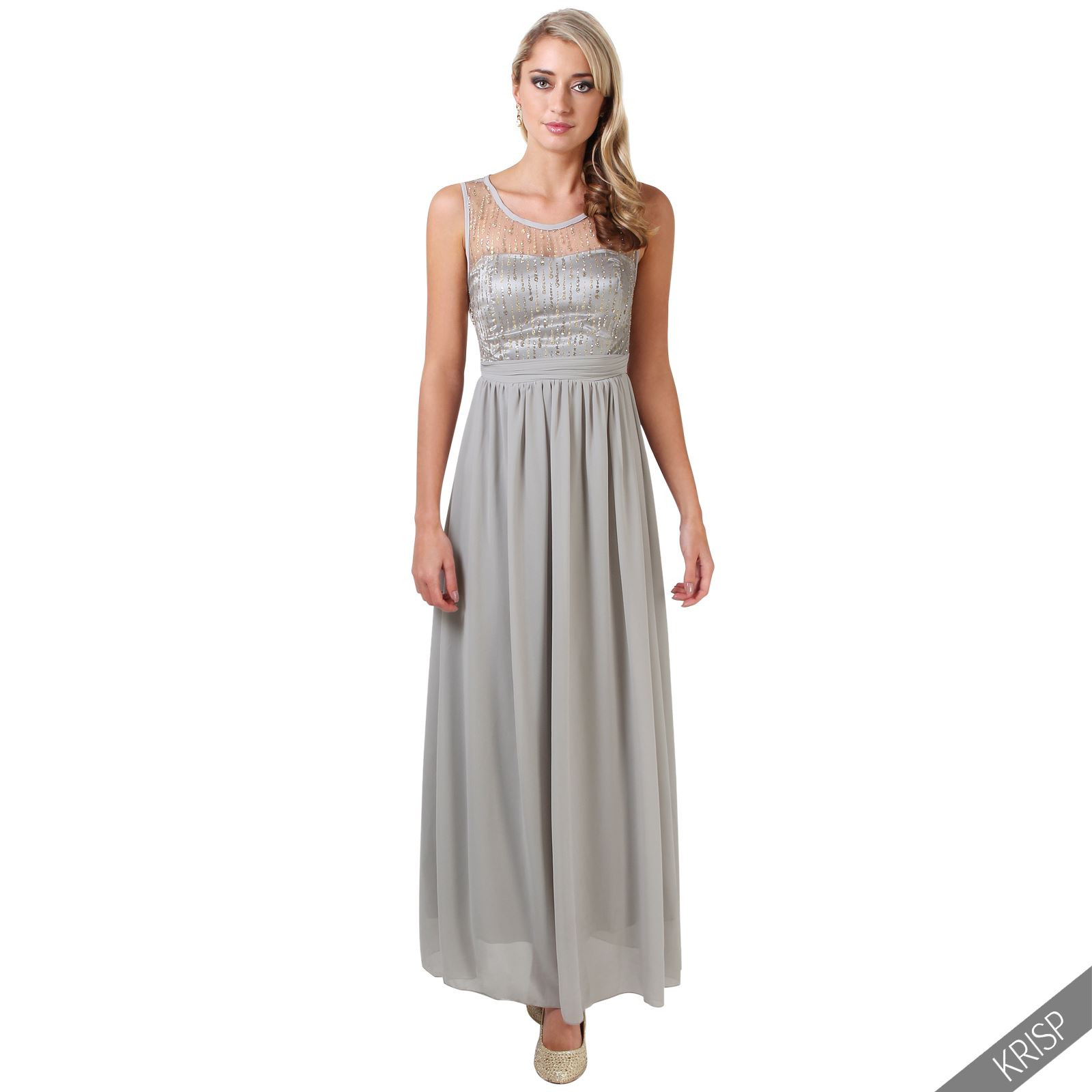 Maxi Kleider Hochzeit
 Damen Maxi Strass Ballkleid Empire Cocktail Dinner