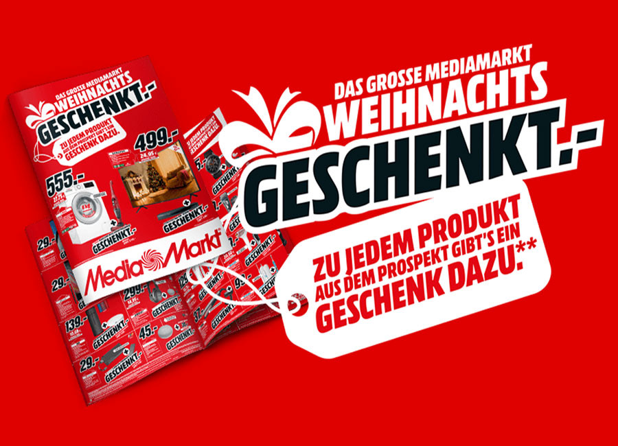 Media Markt Geschenke
 "Weihnachts Geschenkt" Aktion im neuen MediaMarkt Prospekt