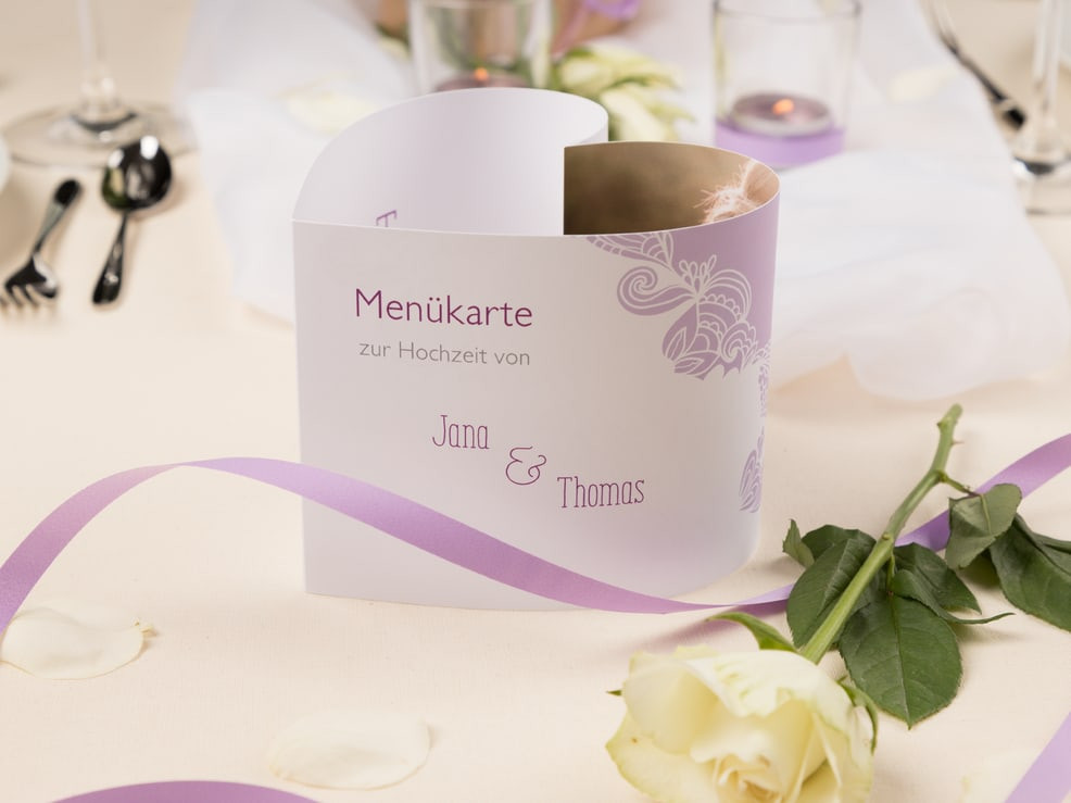 Menükarte Hochzeit
 Menükarten zur Hochzeit als Herz So beeindruckt Ihr Eure