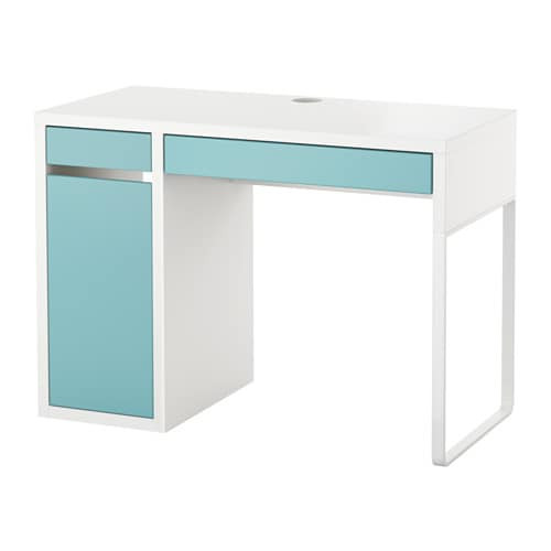 Micke Schreibtisch
 MICKE Schreibtisch weiß helltürkis IKEA