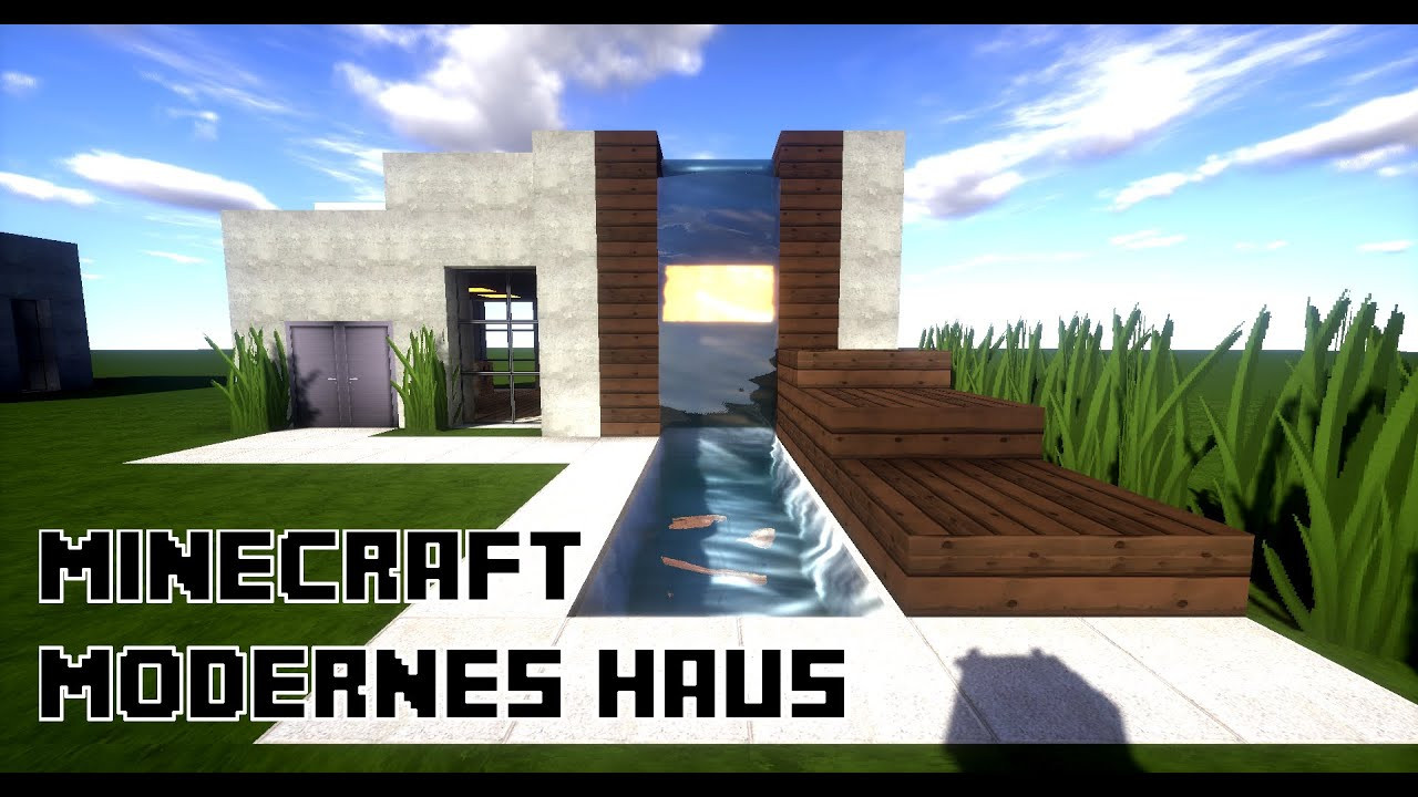 Minecraft Haus Bauen
 Minecraft modernes Haus mit Fassadenbrunnen bauen 13x17