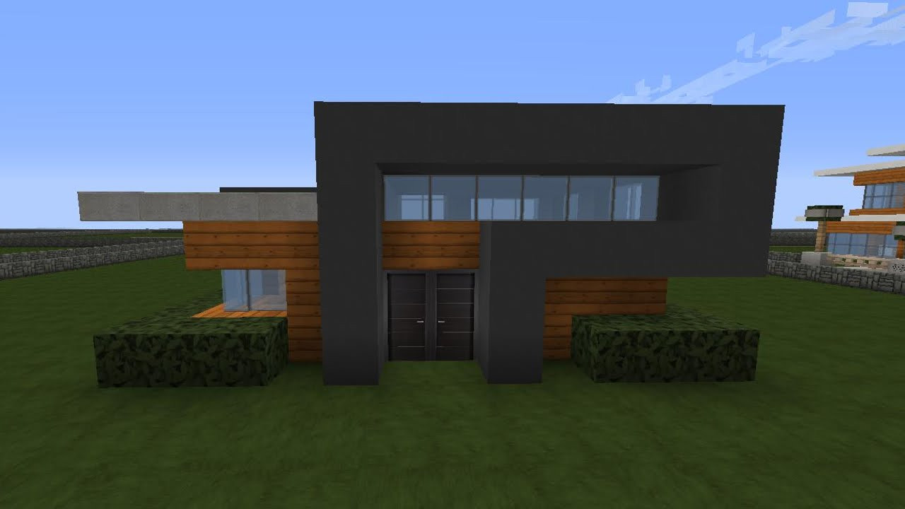 Minecraft Haus Bauplan
 Minecraft modernes Haus grau braun bauen Tutorial