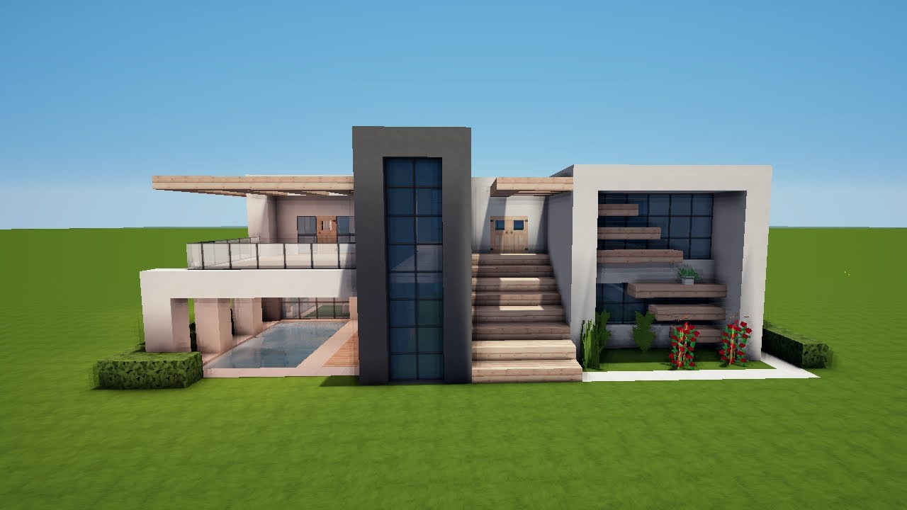 Minecraft Haus
 GROßES MODERNES MINECRAFT HAUS mit POOL bauen TUTORIAL