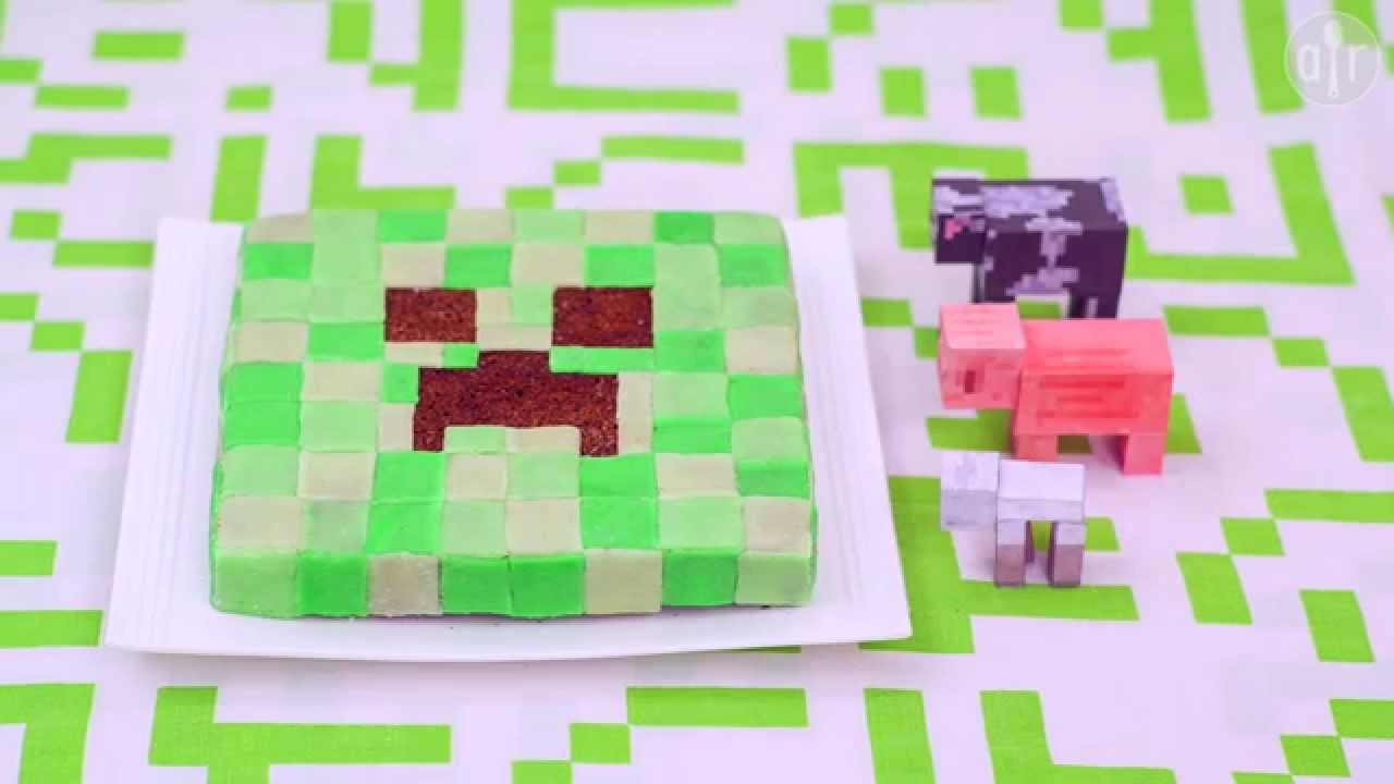 Minecraft Kuchen
 Rezept Minecraft Creeper Kuchen für den Kindergeburtstag