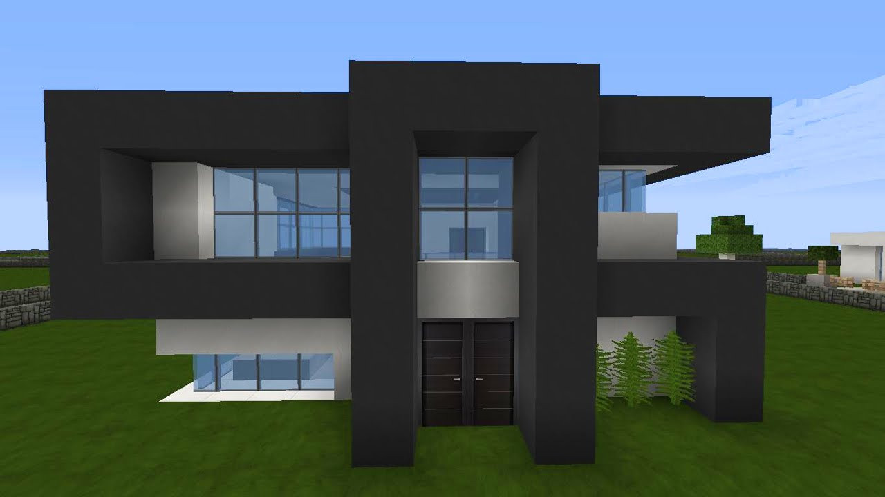 Minecraft Modernes Haus
 Minecraft modernes Haus Mittwoch grau weiß bauen