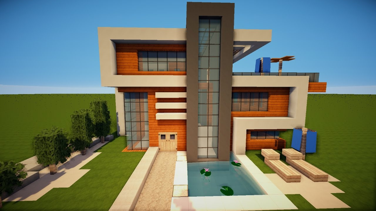 Minecraft Modernes Haus
 großes schönes modernes MINECRAFT HAUS bauen TUTORIAL