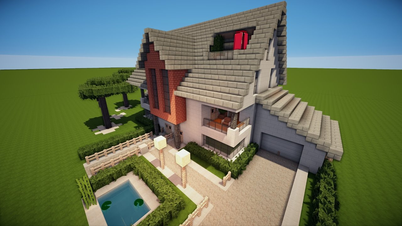 Minecraft Modernes Haus
 MINECRAFT MODERNES ZWEI FAMILIEN HAUS bauen TUTORIAL