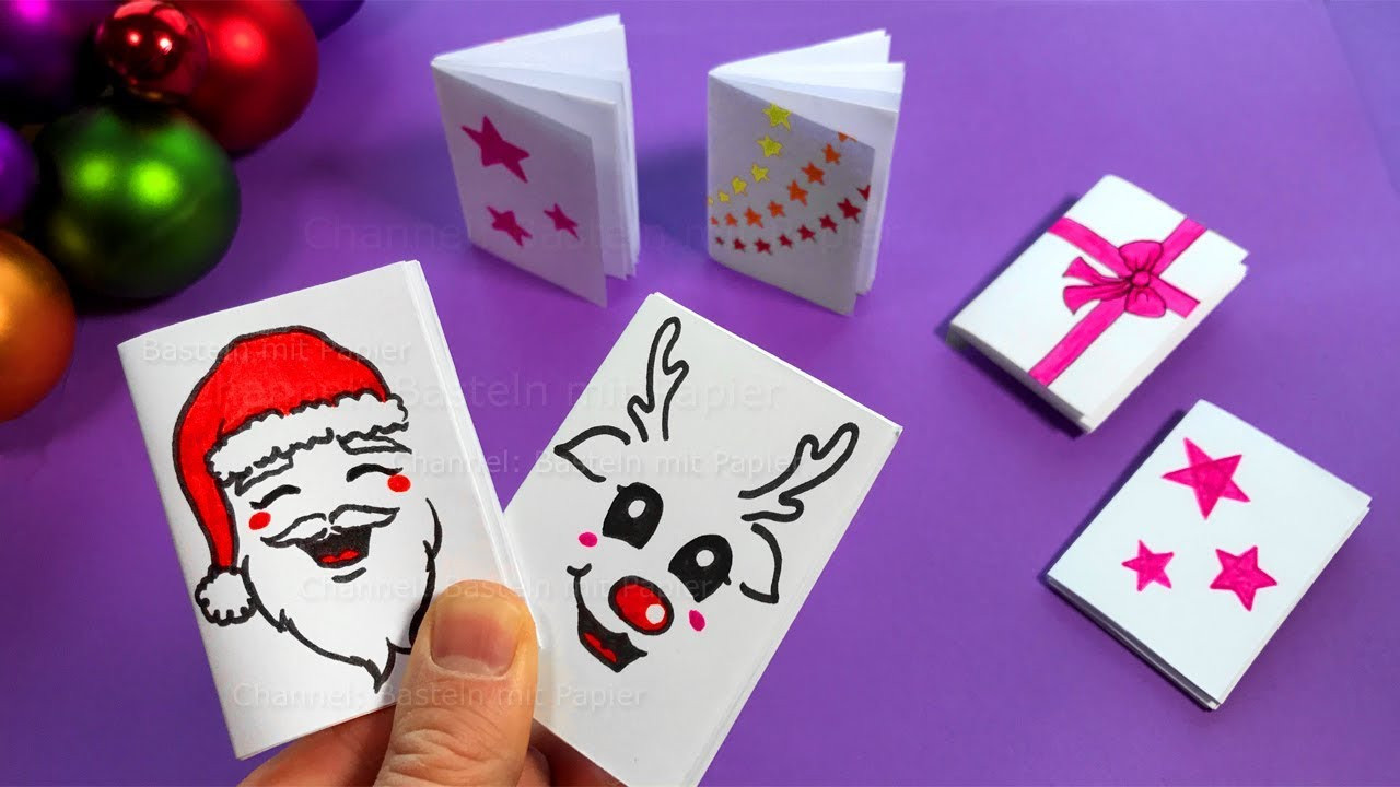 Mini Geschenke
 Basteln Weihnachten 🎅 DIY Mini Notizbuch basteln mit