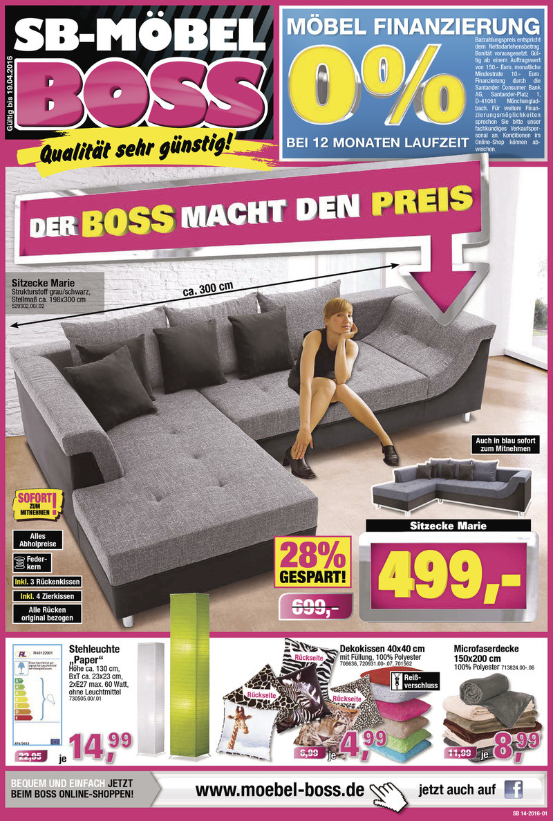 Möbel Boss Prospekt
 Aktuelle Möbel Boss Kleiderschrank Angebote