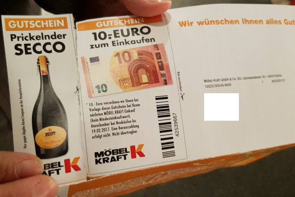 Möbel Kraft Gutschein
 Möbel kraft gutschein 30 euro werbegeschenke firmen