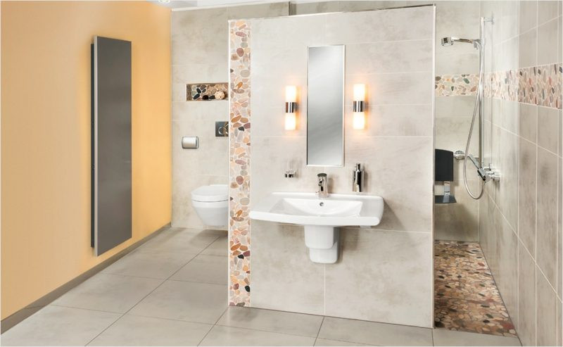 Moderne Dusche
 Gemauerte Dusche als Blickfang im Badezimmer Vor und
